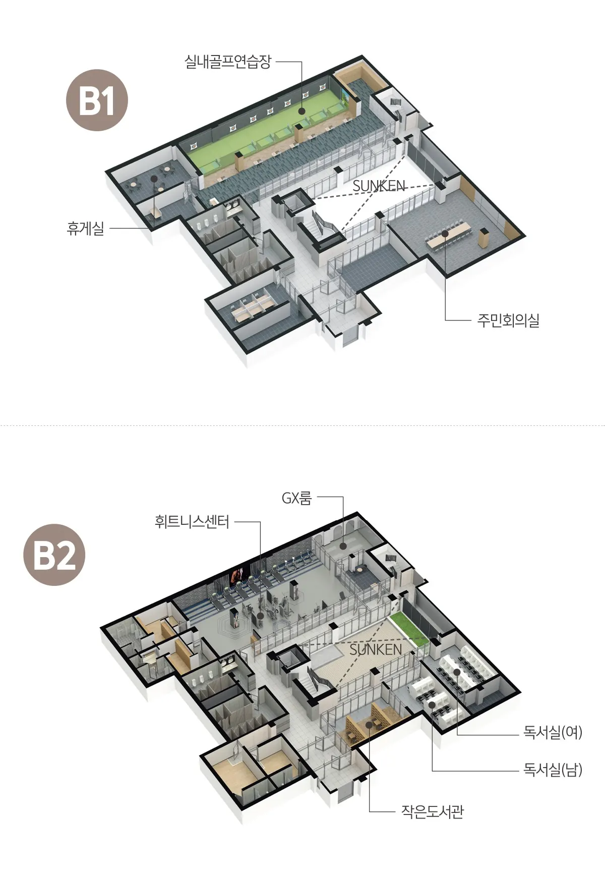 부산 장안지구 중흥S클래스 커뮤니티센터 안내도
