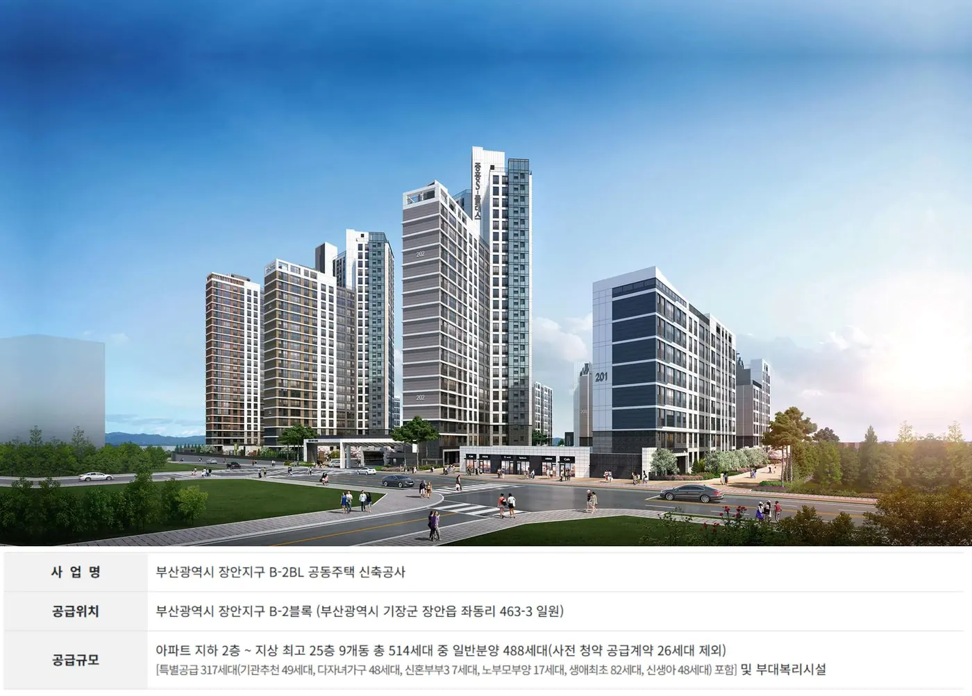 부산 장안지구 중흥S클래스 사업개요 및 투시도